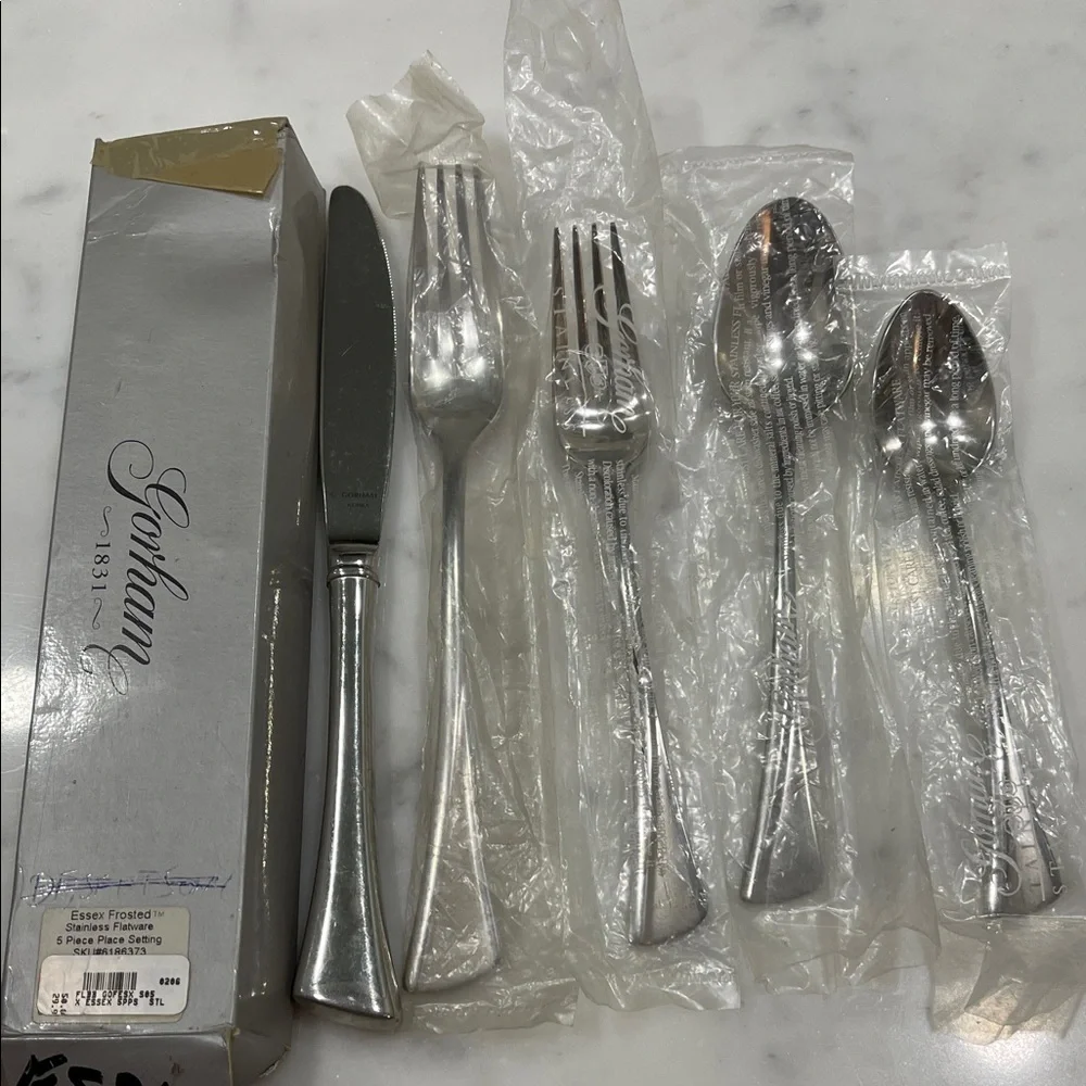 Gorham ESSEX FROSTED 5 PC Silver Flatware Set